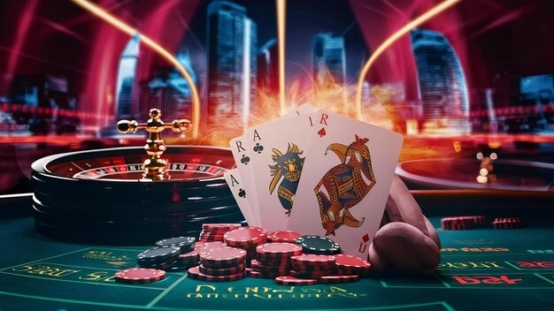 Baccarat betting layout with Banker and Player zones